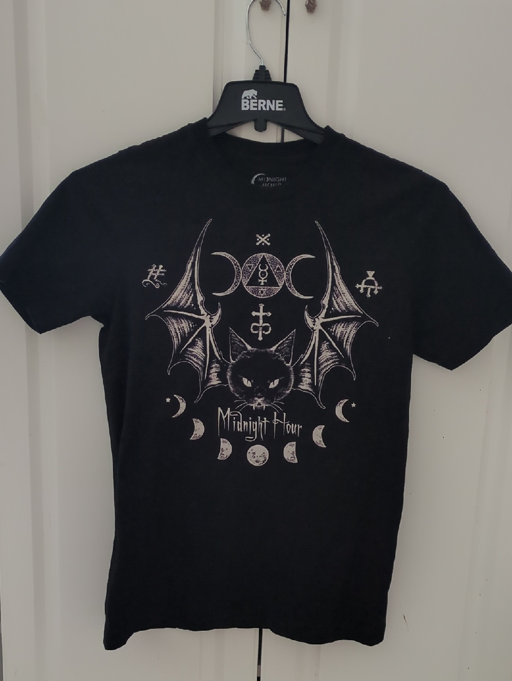 Midnight Hour Cat Bat Moon Phase Soft Tee